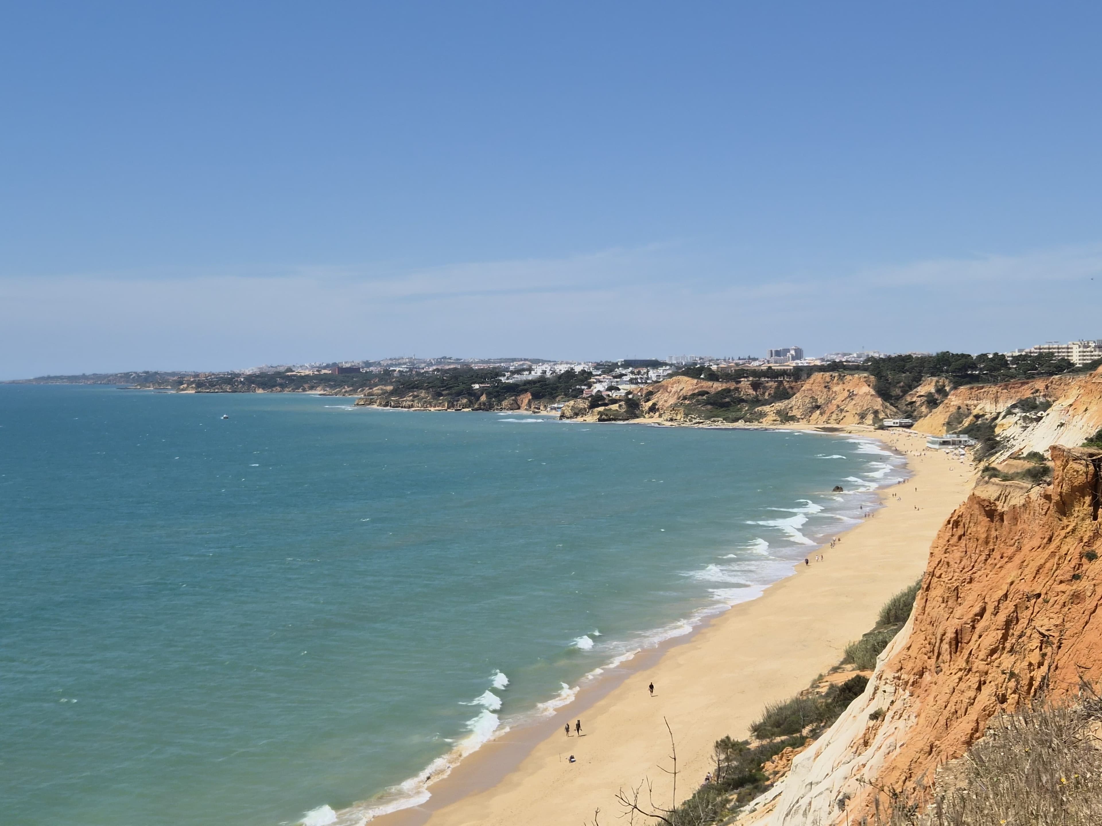 Algarve coastline with golden cliffs